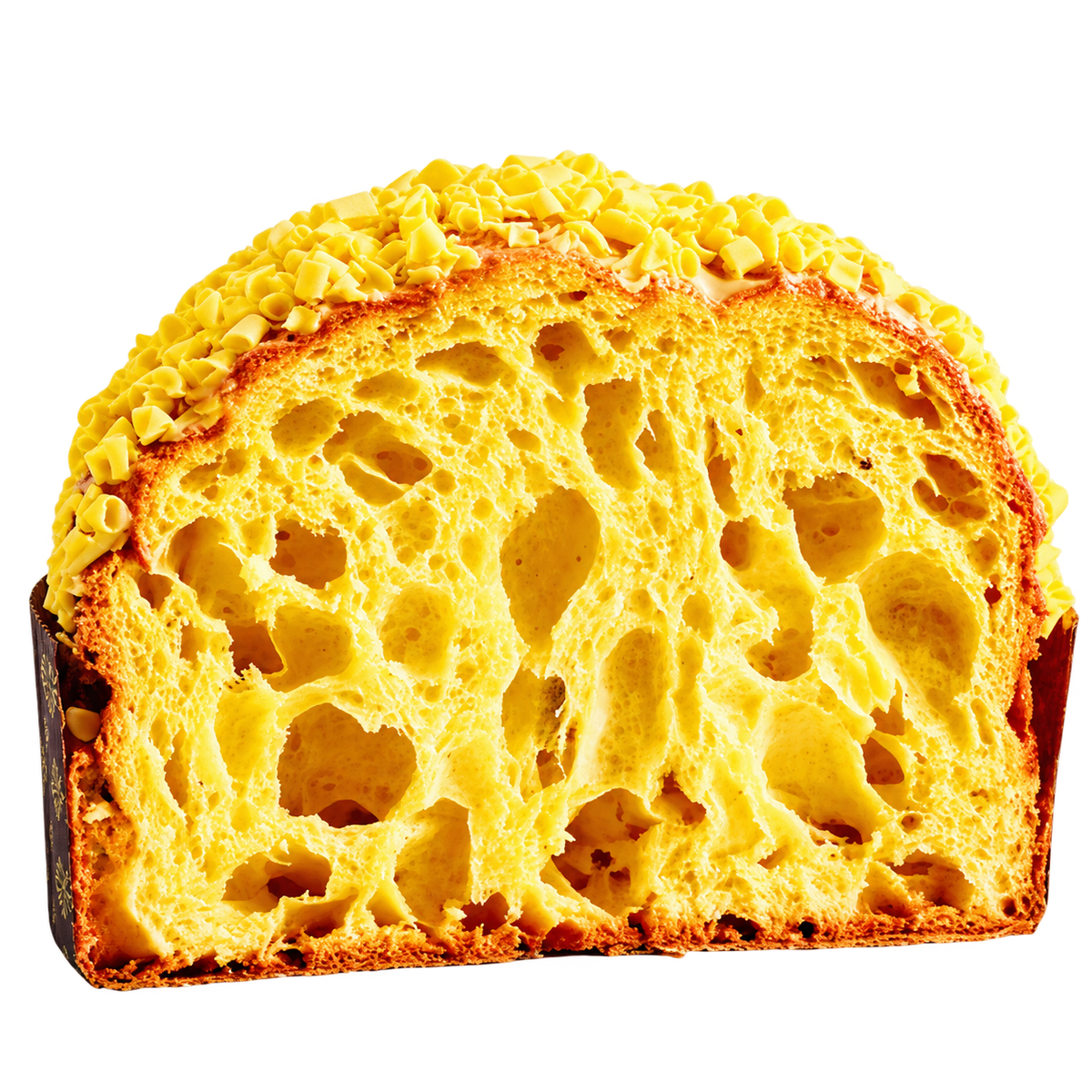 Panettone Tiri al Limone artigianale da 1 kg, con soffice impasto al limone e glassatura al cioccolato bianco e limoncello, disponibile su Sudrise.