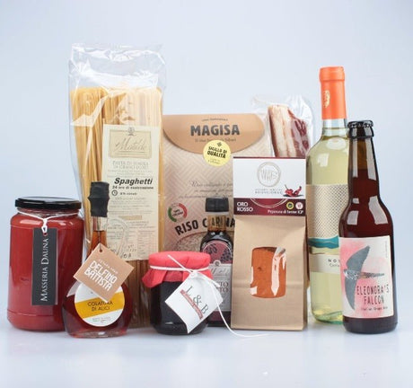 Box Cesto Colatura e Vino Bianco Sudrise Per tutti i gusti. Regali Aziendali e per Privati