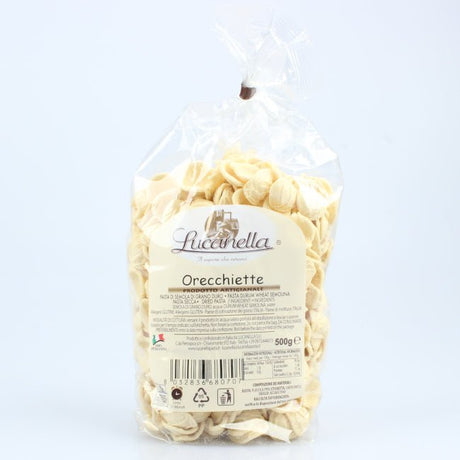 Orecchiette Prodotte con grano Italiano in Basilicata dal Pastificio Lucanella. 