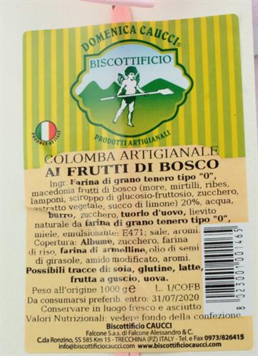 Ingredienti Colomba Caucci 